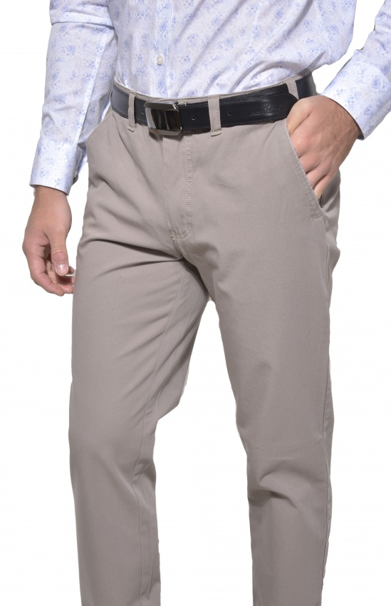 Grey casual chinos - Trousers - E-shop | alaindelon.co.uk