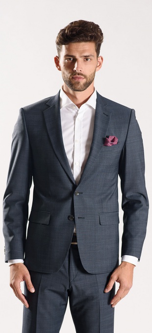 Grey checkered Slim Fit suit