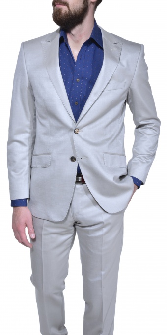 Béžový letný Slim Fit oblek