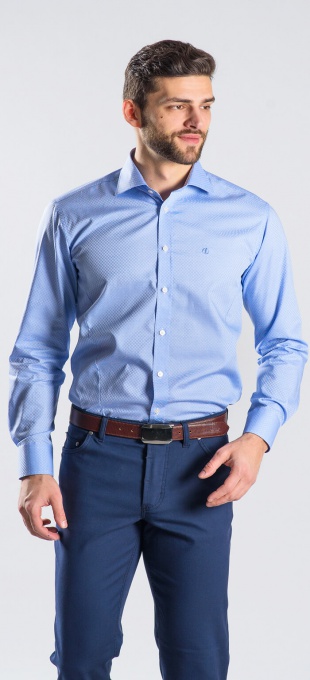 Modrá Extra Slim Fit košeľa rady Basic