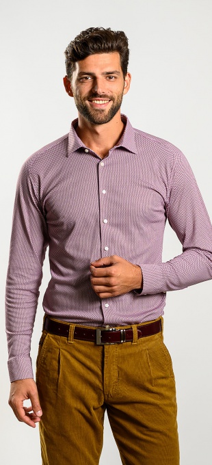 Patterned stretch Extra Slim Fit non-iron shirt