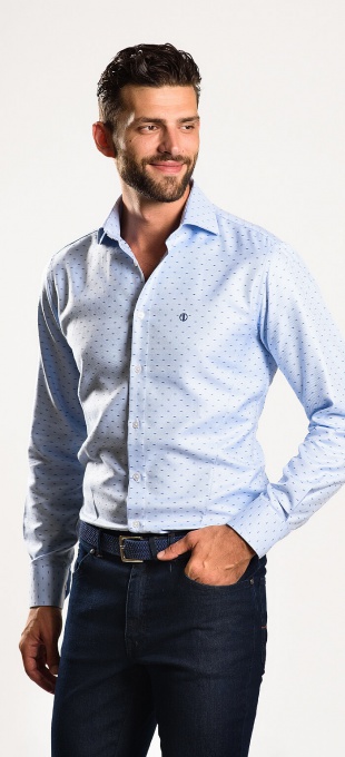 Modrá vzorovaná Extra Slim Fit košeľa