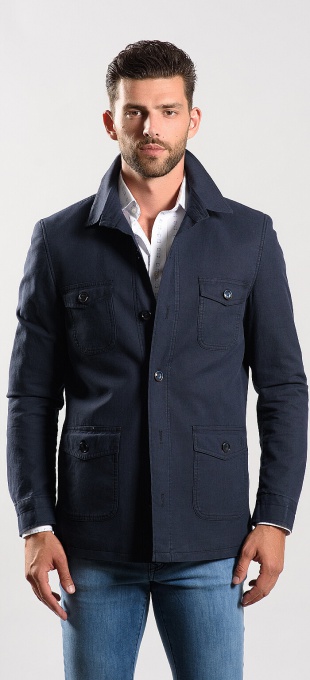 Dark blue shirt blazer