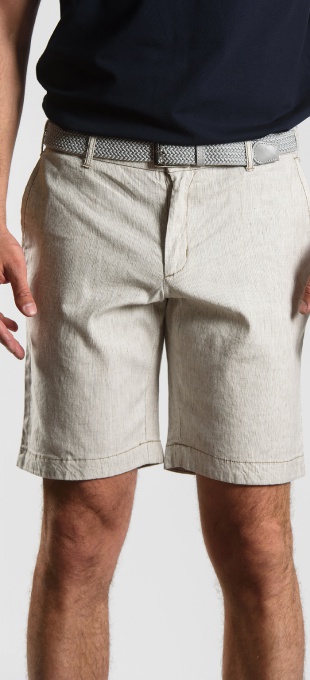 Béžové ľanovo-bavlnené krátke nohavice