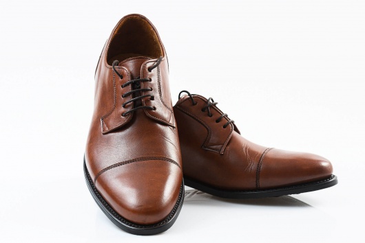 Hnedé rámové kožené topánky