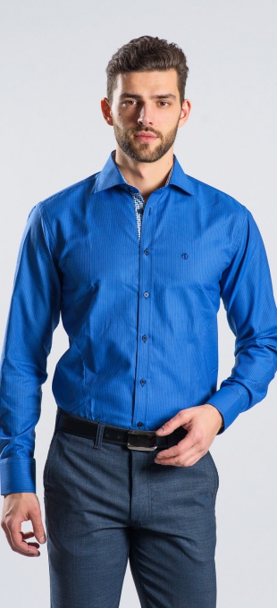 Modrá Extra Slim Fit košeľa rady Basic