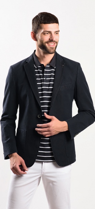 Black blazer from cotton-linen blend