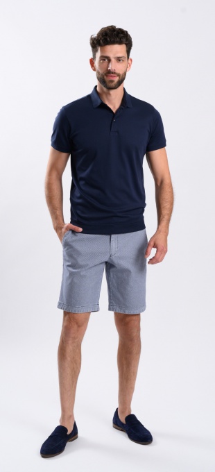 Blue Shorts with Small Pattern