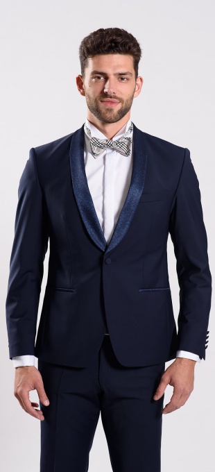 Modré svadobné oblekové sako