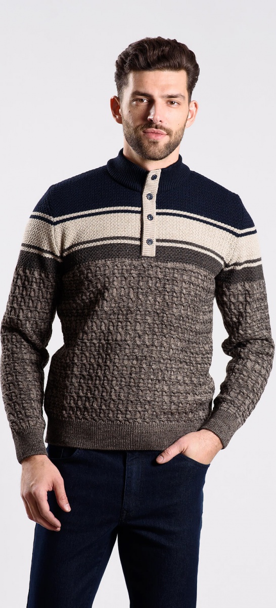 Grey-blue heavy knit sweater