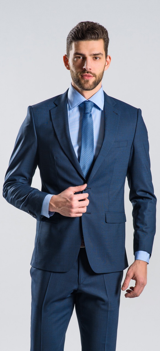 Modrý Slim Fit oblek - XL