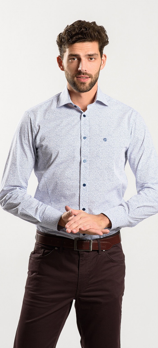 White patterned Extra Slim Fit shirt - Basic line