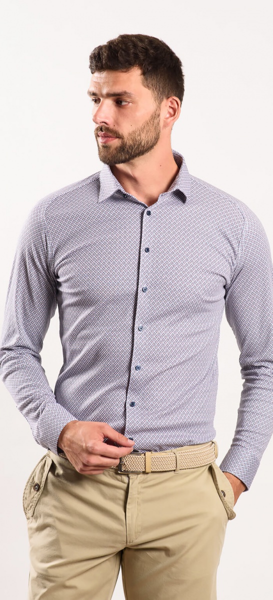 Grey-blue stretch Extra Slim Fit shirt