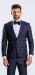 Grey Slim fit suit with burgundy check plaid