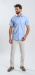 Light Blue Linen Extra Slim Fit Patterned Short-Sleeve Shirt