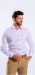 White Extra Slim Fit Shirt with Brown Pattern