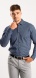 Blue stretch Extra Slim Fit non-iron shirt with pattern