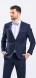 Dark blue Slim Fit suit with small check