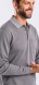 Grey cotton polo shirt with long sleeves