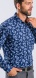 Blue Patterned Stretch Extra Slim Fit non-iron shirt