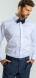 White formal Extra Slim Fit shirt with fine pattern