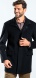 Čierny flaušový kabát s prímesou kašmíru