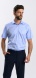Blue Patterned Slim Fit Short-Sleeve Shirt