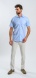 Light Blue Linen Extra Slim Fit Patterned Short-Sleeve Shirt