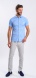 White and Blue Striped Stretch Extra Slim Fit Short-Sleeve Shirt