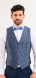 Blue patterned suit vest