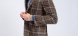 Brown wool checked blazer