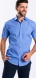 Blue Patterned Extra Slim Fit Short Sleeve Shirt