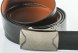 Reversible leather belt with easy fix buckle