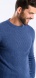 Blue ribbed pullover with round neck