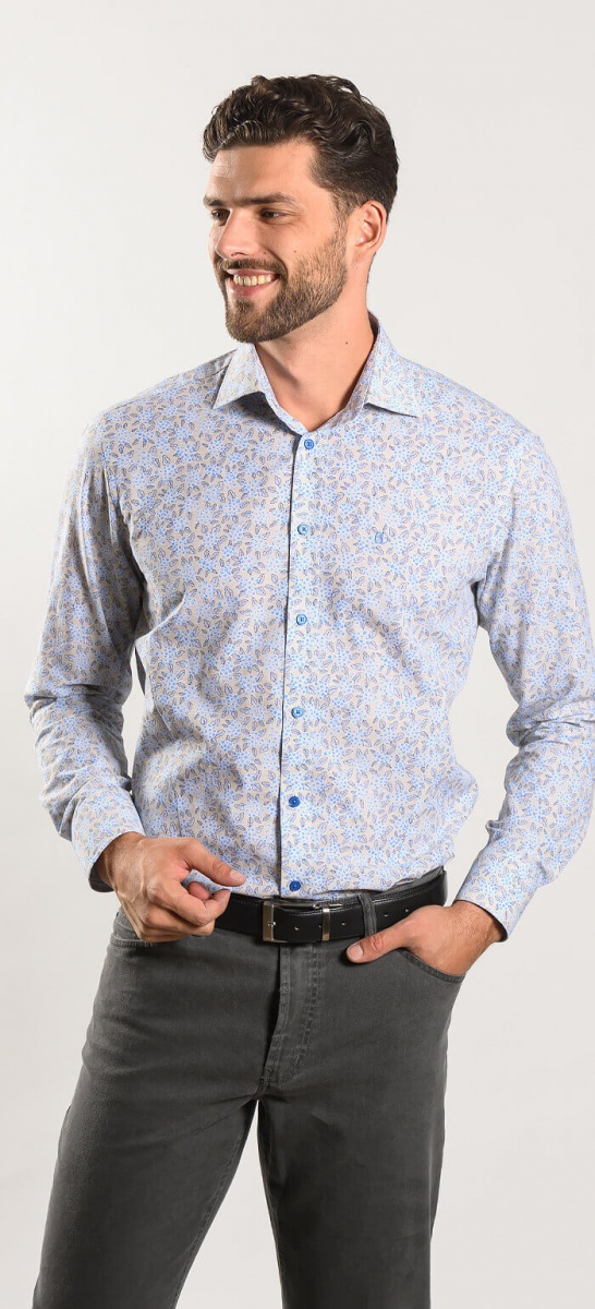 Beige casual Extra Slim Fit shirt