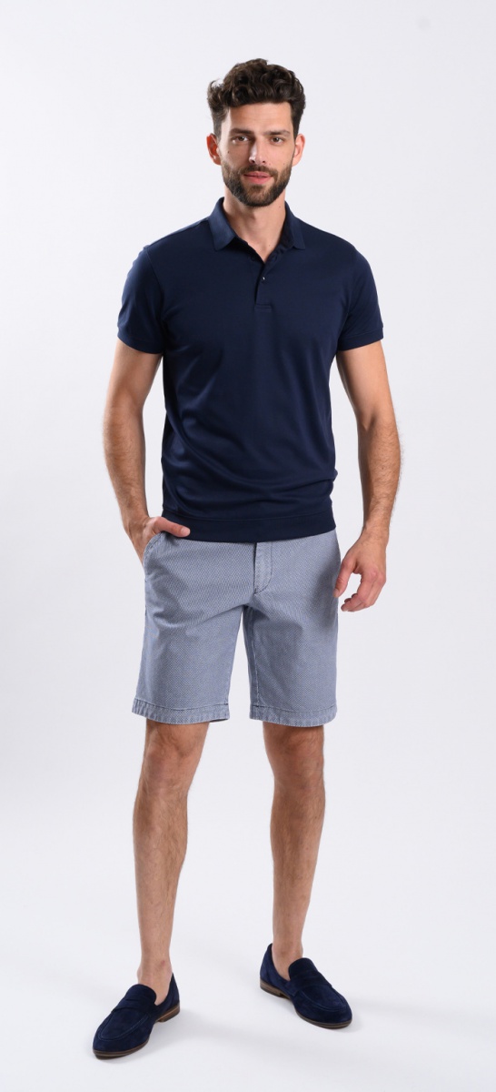Blue Shorts with Small Pattern