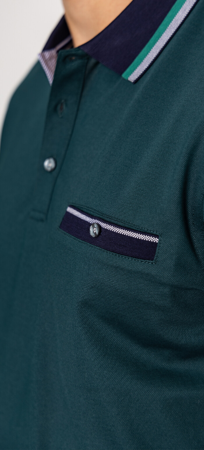 Dark green polo shirt - Polo shirts - E-shop | alaindelon.co.uk