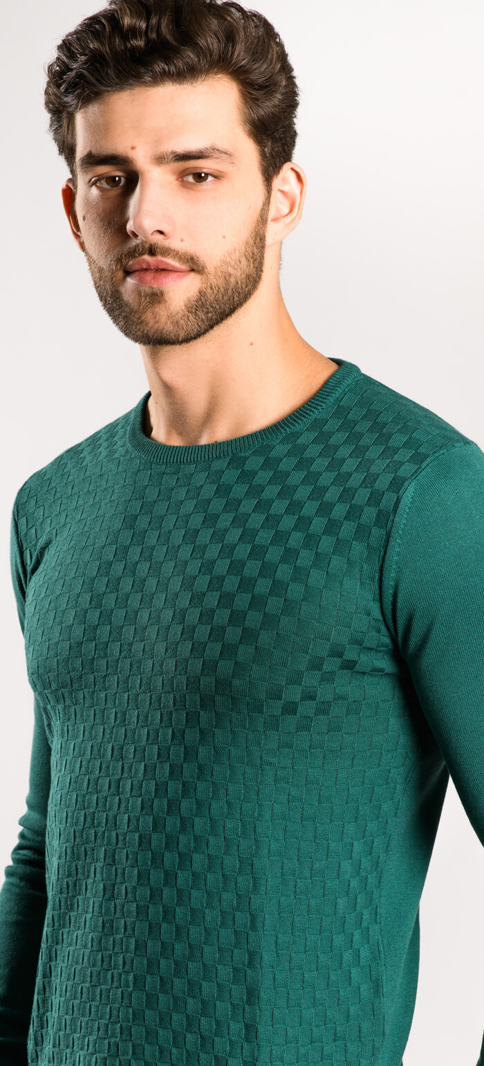 Green crewneck - Knitwear - E-shop | alaindelon.co.uk