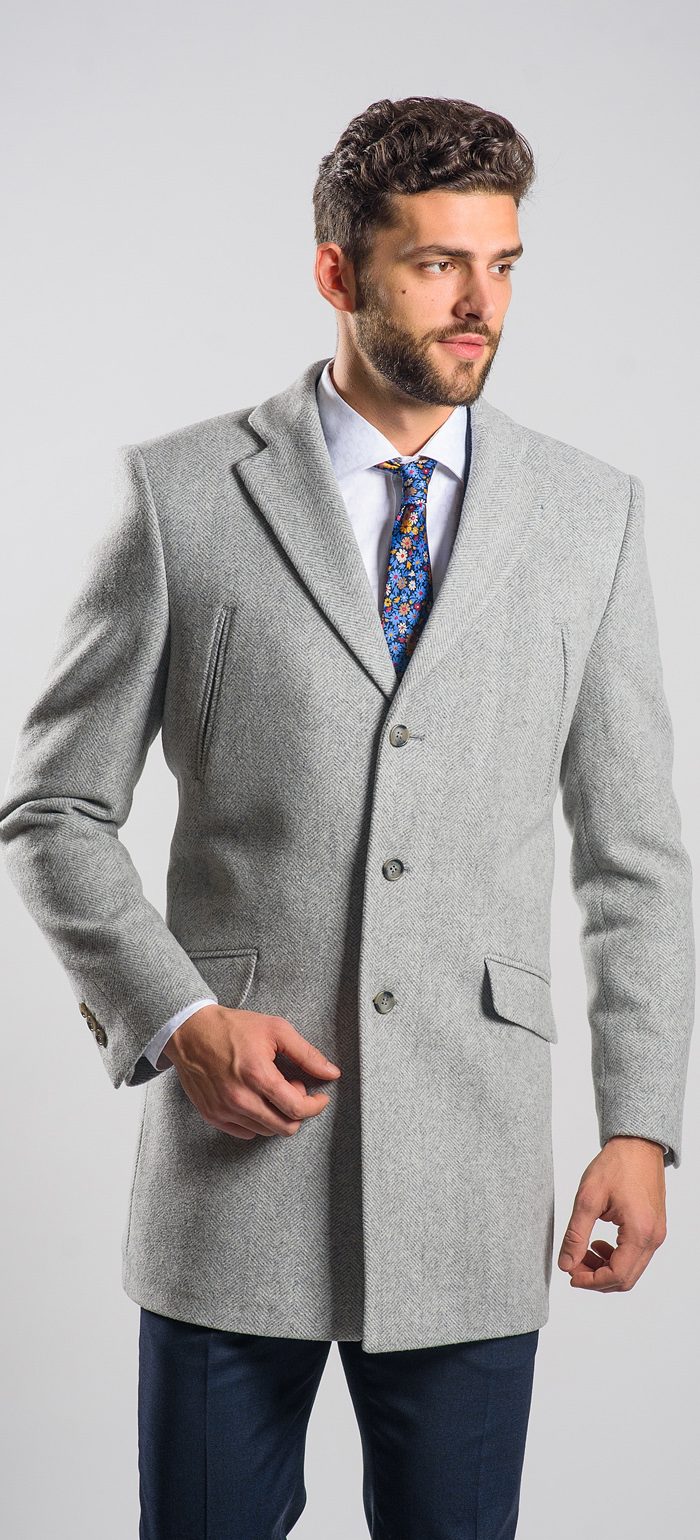 Grey overcoat - Outerwear - E-shop | alaindelon.co.uk