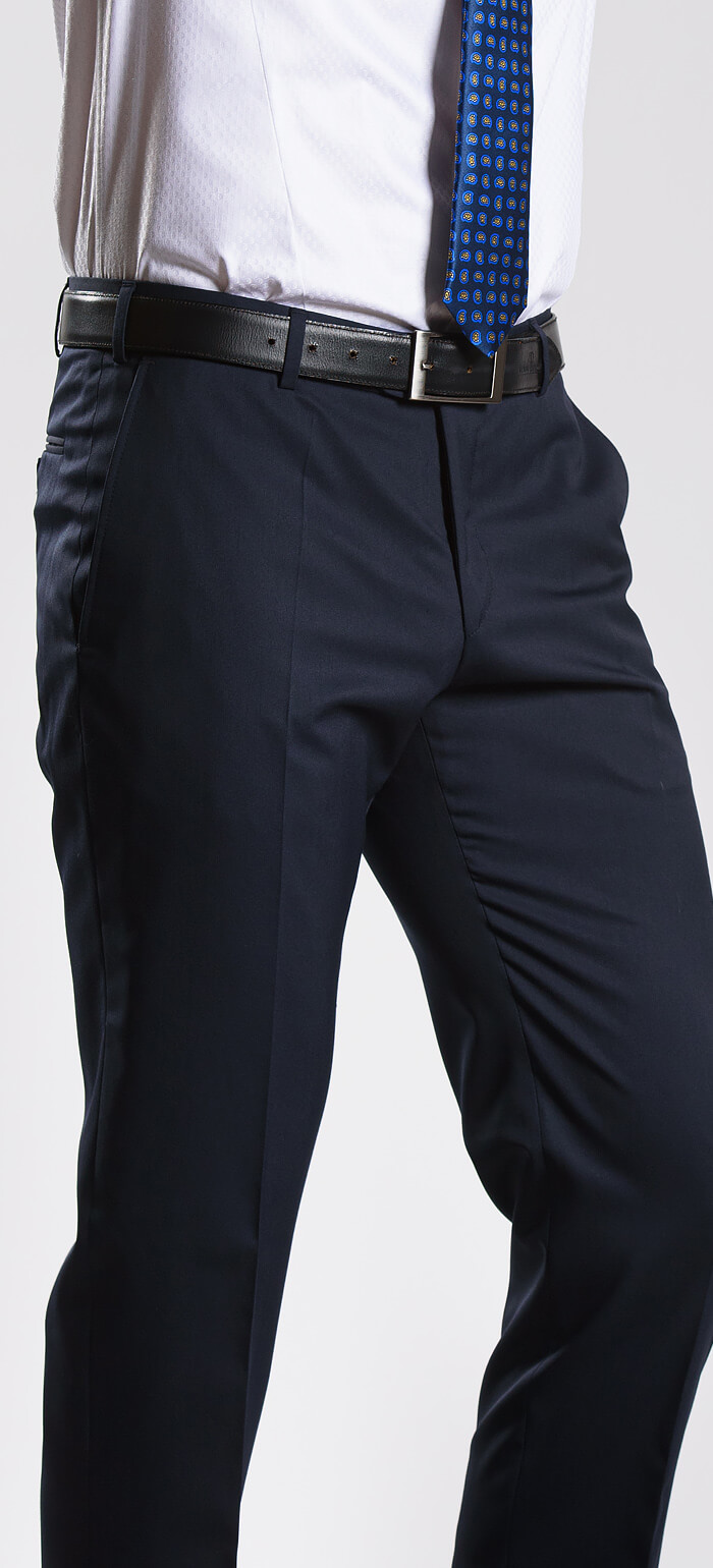 Dark blue formal trousers - Trousers - E-shop | alaindelon.co.uk