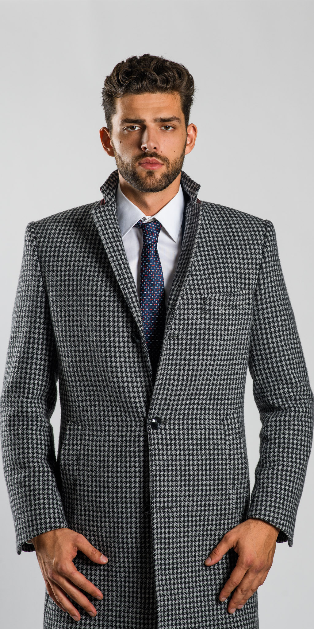 Grey winter coat - Outerwear - E-shop | alaindelon.co.uk